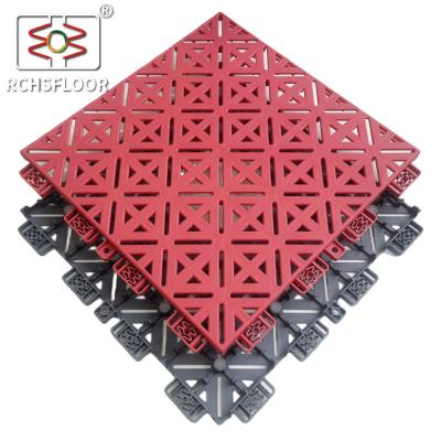 China Red Blue Polypropylene Basketball Court Tiles For Indoor Outdoor Sports Courts for sale