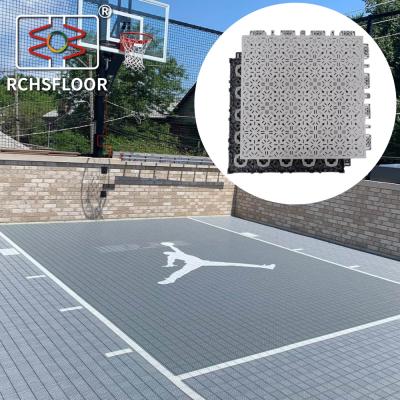 China Multi Sport Interlocking Polypropylene Floor Tiles Anti Slip 600g/Pc for sale