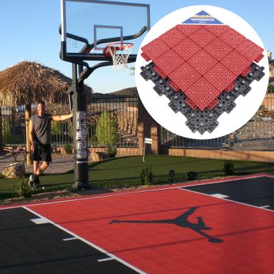 China 30.48*30.48cm Basketball Court Tiles PP Interlocking Sports Flooring for sale