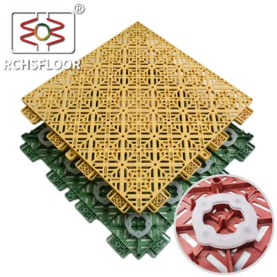 China 14.9mm Basketball Tennis Court Tiles Interlocking PP Tiles Customized LOGO for sale