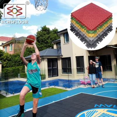 China 18 mm Polypropylen Modular Sportfliesen Badminton Pickleball Court Fliesen zu verkaufen