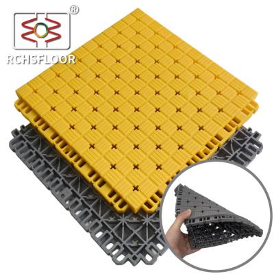 China 16mm TPE Sports Court Surface Tiles Outdoor Badminton Court Mat for sale