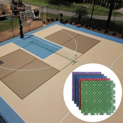 China Outdoor Pp Interlocking Badminton Volleyball Sports Court Tiles Portable Te koop