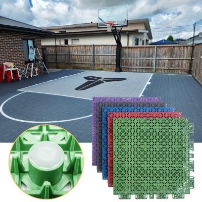 Cina Synthetic Multi Sport Interlocking Tiles For Outdoor Badminton Pickleball Basketball Court in vendita