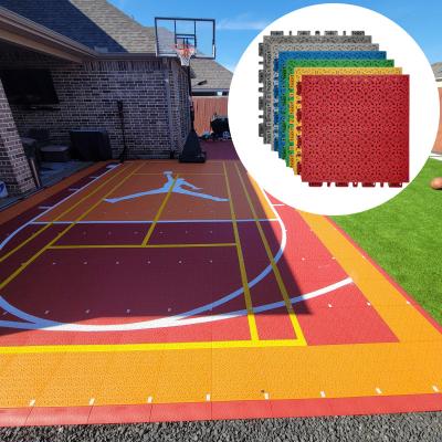 Cina Tennis all'aria aperta Piscine di pallacanestro Cortile di basket Interlocking Sport Pavimenti Piastrelle Cortile di basket in vendita