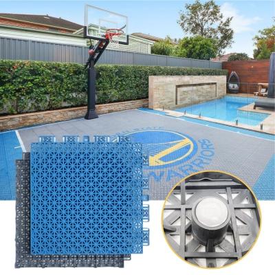 China Mobile Diy Logo Outdoor Basketball Pickleball Court Interlocking Sports Flooring Mat for sale