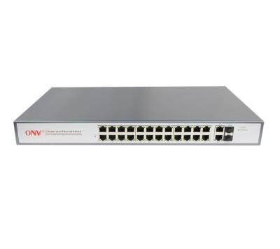 China OEM 15.4W (IEEE802.3af) Hot 24 Output Power 10/100mbps Poe Port Switch with 2 Gigabit SFP Handset for sale