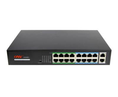 China High performance POE H1016PL 250 meters 16 ports long distance unmanaged POE switch with gigabit uplink for sale