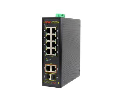 China Industrial LACP ONV PoE Switch 10 Port Managed 8 PoE Port Switch With 2 Fiber Ports for sale