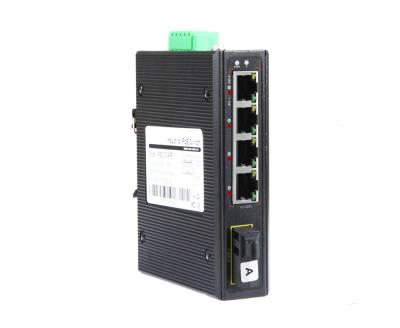 China Industrial CCTV Security System 802.3bt 5port 10/100M BT PoE Fiber Switch For CCTV Camera for sale