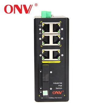 China LACP 10/100M industrial media converter single mode / din multimode 6 rail industrial switch port with poe for sale