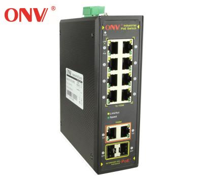 China 2018 New Products 8*10/100M Industrial POE Ports RJ45 , 2*Gigabit TP/SFP Combo Ports POE Switch for sale