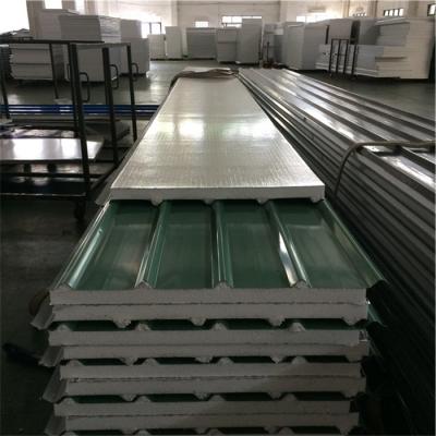 China silver paper eps sandwich roof panel 840-30-0.376mm with green for house for sale