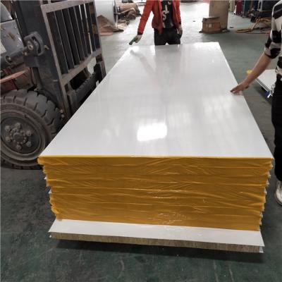 China 50mm rock wool sandwich panel with protective film for construction buildings for sale