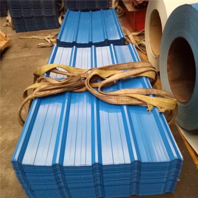 China 900-0.4mm Huaguan blue corrugated roof sheets with 55% AZ warehouse and factory for sale