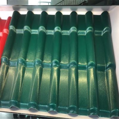 China 960mm dark green color luxury ASA glazed roof tile with 2.8mm for residential area for sale