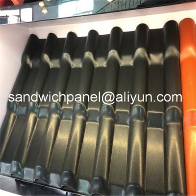 China 960mm dark color luxury ASA glazed roof tile with 2.8mm for residential area for sale