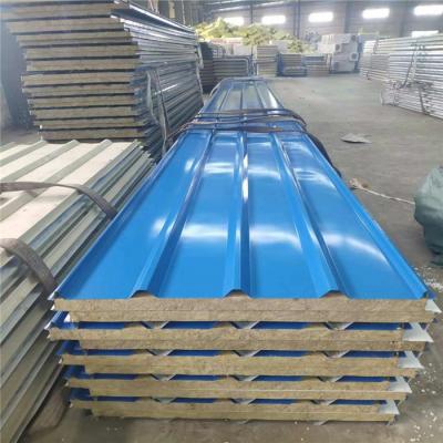 China 50mm rock wool sandwich roof panel with 11900 and 1500mm long for warehouse for sale