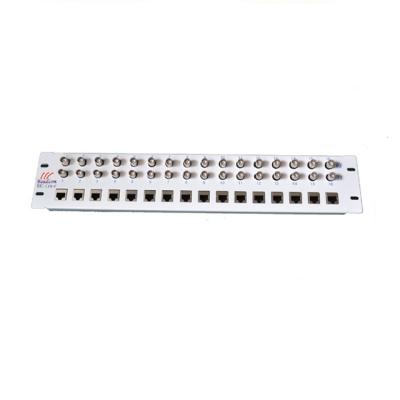 China Balanced Transformer Panel 16E1 BNC To RJ45 19 Inch Rack Mount Coax Balanced Transformer 16 E1 To RJ45 Converter for sale