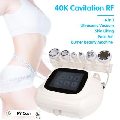 China Newest Face Lift 6 in 1 Ultrasonic RF 40K Vacuum Cavitation Body Slimming Machine for sale