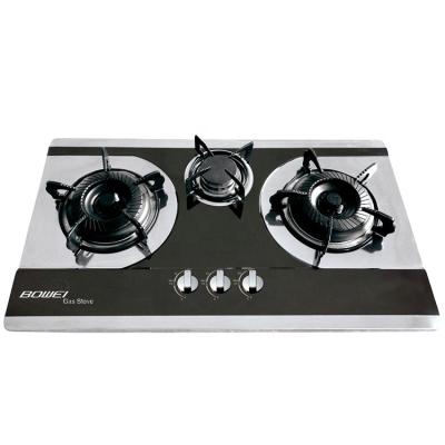 China Household Kitchen Equipment Blue Flame Gas Hob Stove 3 Burner for sale