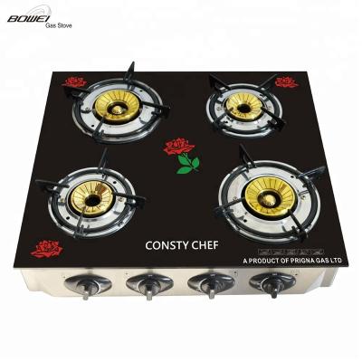 China High Quality Tempered Glass Natural Gas Household Cooktops 4 Burner 7mm Portable Gas Stove BW-BL4003 for sale