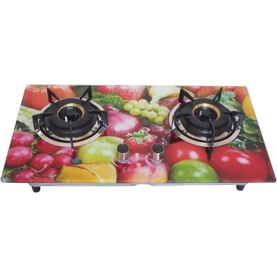 China Household New Arrival 2 Burner Table Top Gas Cooker Digital Design Tempered Glass for sale