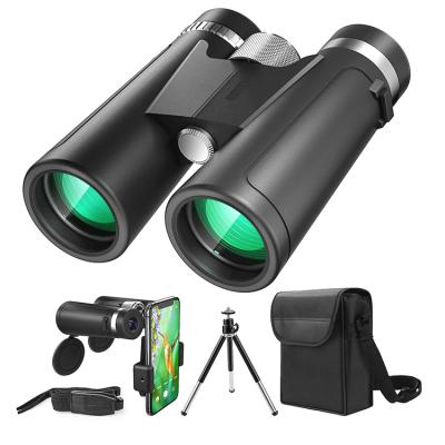 China Steel Lens Plastic + Optical Adults And Children Compact Hunting Bird Watching Sports FMC Lens 18mm Large Eyepiece 12x42 Binoculars for sale