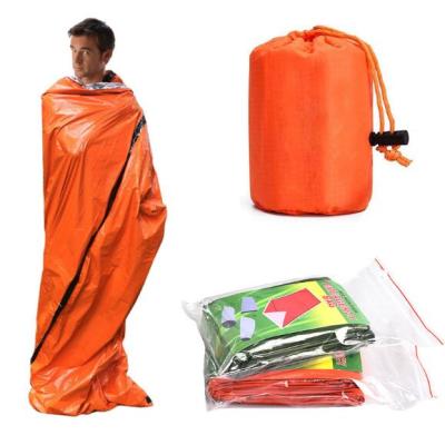 China 1~2person Outdoor Camping Thermal Blanket Mylar Emergency Blankets Survival Sleeping Bag For First Aid for sale