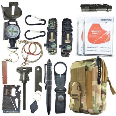 China Adventure Waterproof Outdoor Multifunctional Survival Kit For Emergency Camping Traveling Survival Kit for sale