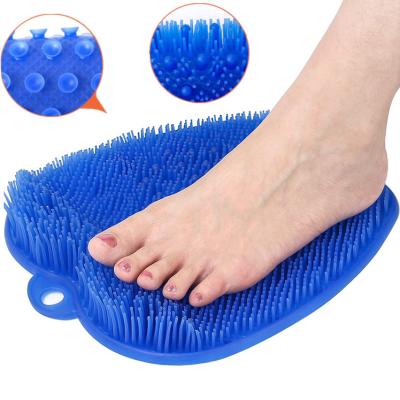 China Sustainable Strip Shower Foot Scrubber Remover With Non-Slip Suction Cups Exfoliates Feet Without Bathtub Foot Care Brush Massager Bending Pad for sale