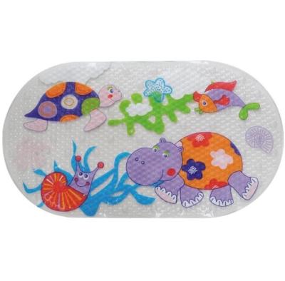 China Viable Factory Wholesale Animal Anti-Slip Bath Mat PVC With Suction Cups For Kids Non Slip Oval Tub Mat 15.3'*27' Skid-Resistant for sale