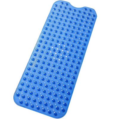 China Viable Hot Selling 40*16in PVC Bathtub Safety Extra Long Anti Slip Bath Mat With 200 Suction Cups Non Slip Shower Mat Machine Washable for sale