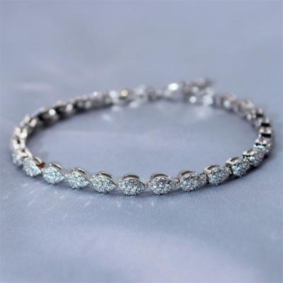 China FASHIONABLE light luxury new personality simple zircon lady silver pear-shaped inlaid bracelet for sale