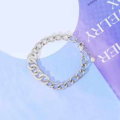 China TRENDY 925 Sterling Custom Handmade Gold Plated Cuban Link Chain Bracelet Women Men for sale