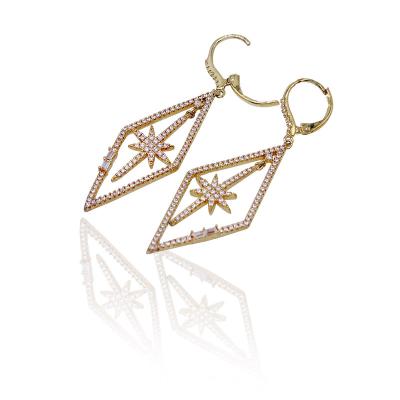 China Fashion New Arrival Jewelry Wholesale High Quality BRASS Earring With Paraiba Stone Synthetic Cubic Women DHL for sale