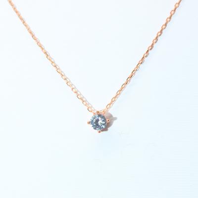 China New Simple Design 925 Sterling Silver CZ FASHIONABLE Round Cubic Zirconia Wedding Party Pendant Necklace for sale