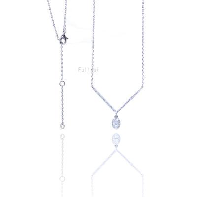 China Trendy Hot Selling Simple Design Zircon Personality Fashion Necklace Wedding Party Women Pendant Necklace for sale