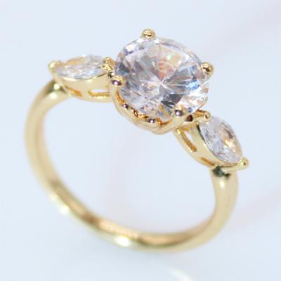 China New simple and elegant FASHIONABLE round zircon inlaid with horse eye zircon luxury wedding women ring for sale