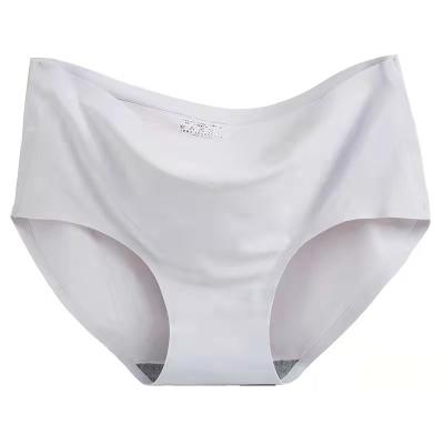 China Women Ice Silk Antibacterial Warm Seamless Underwear Breathable Comfortable Briefs Plus Size Female Panties for sale