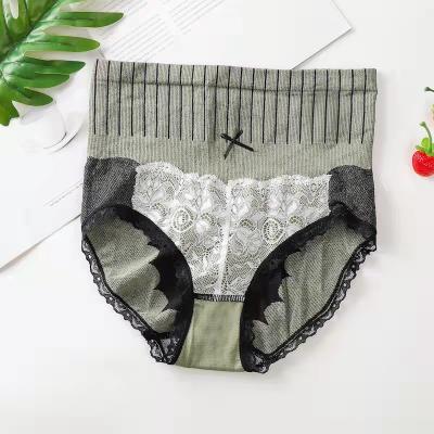 China Antibacterial Antibacterial Women's Underwear Cotton Soft Waist Lace Up Breathable Stretch Briefs Comfortable Panties For Ladies Plus Size Hot Sale for sale