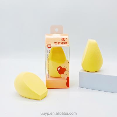 China Wholesales Soft And Skin-Friendly Beauty Cosmetic Blending Gourd Cut Sponge Makeup Sponge Customized Yellow Orange Big Beauty Big Makeup Sponge for sale