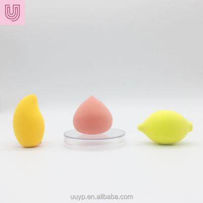 China Fruit Shape Lemon Peach Mango Customized Mango Beauty Avocado Peach Lemon Thirsty Makeup Sponge for sale