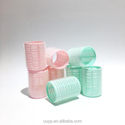 China Hairdressing Tape Convenient Magic Hair Rollers Self Adhesive Velvet Rolls Tying Mesh Plastic Wave Curly Hair Rollers for sale