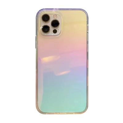 China New Vacuum Shockproof Electroplating Back Cover Luxury Gradient Anti-scratch Laser Hologram IMD Design Shockproof Phone Case For iPhone 13 12 pro for sale