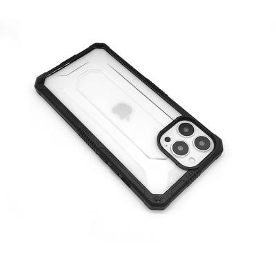 China Anti-fall Bamper Crystal Hard Back Shockproof TPU+PC Black View Phone Case For iPhone Xs 11 12 13 pro Max Protective Phone Case Covers for sale