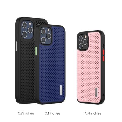 China Graphene Mesh Breathable Shockproof Heat Dissipation Four Corners Anti-fall Mobile Phone Protective Case Anti-fall Wholesale Phoone Shell for sale