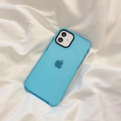 China New Fluorescent Color Anti-drop Mobile Phone Case Pure TPU Material Compact Shockproof Phone Case For iPhone 12 pro x/xs max for sale