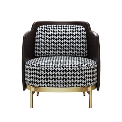 China Classic British Style Houndstooth Lounge Revolving Lounge Chairs for sale