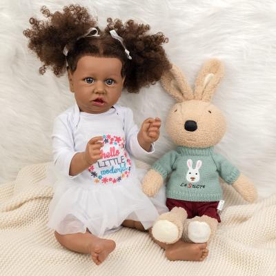 China Changeable Hot Selling 22inch Vinyl Soft Silicone Realistic Soft Dolls Changeable Hot Selling Black Reborn Baby - Doll For Kids for sale